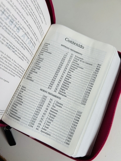 Biblia NVI Fucsia Tornasolado Cierre Letra 8 puntos Tamaño bolsillo - comprar online