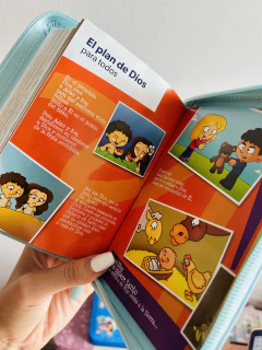 Biblia Mi Gran Viaje RVR60 Turquesa Cierre Biblia para Niños - tienda online