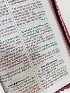 Biblia Letra grande rosada con cierre RVR 1960