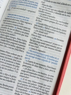 Biblia Valiosa Verde Menta Canto Plateado con cierre TLA - El Maestro Tejedor