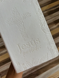 Santa Biblia de Promesas RVR-1960, Jesús para todos, Letra Grande, Tamaño Manual, Piel especial, Marfil - tienda online