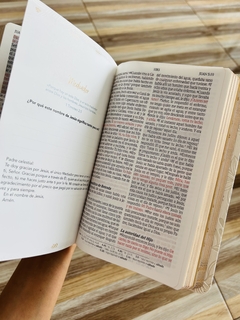 Santa Biblia de Promesas RVR-1960, Jesús para todos, Letra Grande, Tamaño Manual, Piel especial, Marfil