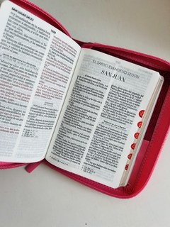 Biblia Bifloral Rosa duotono Imitación Piel, con cierre e Índice RVR 1960 - El Maestro Tejedor