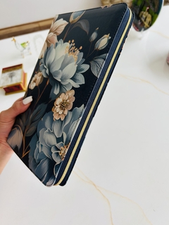 Biblia Ultrafina NTV Ziper Azul Flores - tienda online