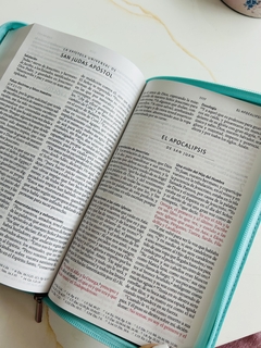 Biblia nombre De Dios Verde menta corazones con cierre RVR1960 - tienda online
