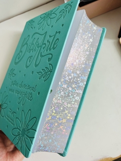 Biblia Devocional Arte turquesa con canto plateado de estrellas RVR 1960