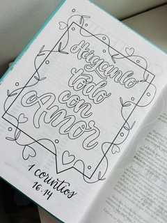 Biblia Devocional Arte turquesa con canto plateado de estrellas RVR 1960
