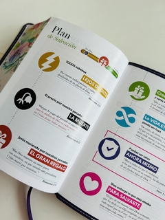 Biblia Flores Lila Canto Pintado Letra Grande - comprar online