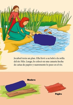 Moisés entre los juncos libro de pegatina historias bíblicas para niños - El Maestro Tejedor