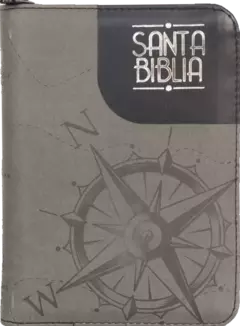 Biblia gris barco con cierre, con canto plateado - comprar online