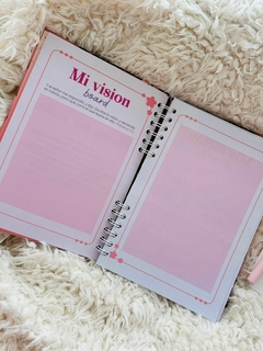 Mi agenda personal, planificadora Rosa con flores - tienda online