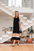 Vestido Feminino em Malha Viscolycra Premium Íris Preto/Nude