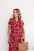 Vestido Feminino em Malha Viscolycra Premium Eva Geometrico Vermelho - loja online