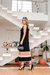Vestido Feminino em Malha Viscolycra Premium Íris Preto/Nude na internet