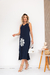 Vestido Feminino em Malha Viscolycra Premium Floribella Marinho