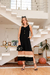 Vestido Feminino em Malha Viscolycra Premium Íris Preto/Nude - comprar online