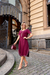 Vestido Feminino Diana Malha Premium Vinho