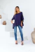 Blusa Feminina em Malha Viscolycra Premium Bagdá Azul - Usebelle