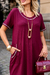 Vestido Feminino Diana Malha Premium Vinho - Usebelle