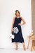Vestido Feminino em Malha Viscolycra Premium Floribella Marinho - comprar online