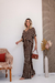 Conjunto Feminino em Malha Viscolycra Premium Romana Listrado Marrom - Usebelle