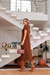 Vestido Feminino em Malha Viscolycra Premium Ana Maria Cappuccino na internet
