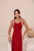 Vestido Feminino em Malha Viscolycra Premium Flávia Vermelho - loja online