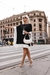 Vestido Feminino Super Estiloso em Malha Preto/Off - Usebelle