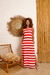 Vestido Feminino em Malha Premium Regata Basic Listrado Vermelho