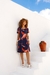 Imagem do Vestido Feminino em Malha Viscolycra Premium Rute Marinho/Coral