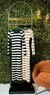Vestido Feminino em Tricot Medusa Listrado Nude