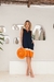 Vestido Feminino em Malha Viscolycra Premium Melissa marinho/laranja - comprar online