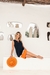 Imagem do Vestido Feminino em Malha Viscolycra Premium Melissa marinho/laranja