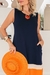 Vestido Feminino em Malha Viscolycra Premium Melissa marinho/laranja - loja online