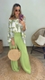 Calça Feminina em Malha Viscolycra Premium Wide Leg Pistache - Usebelle