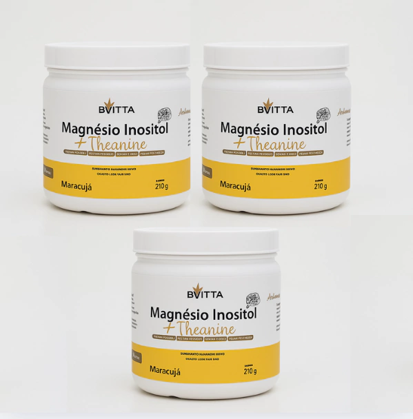 TRATAMENTO TRES MESES TRIO MAGNÉSIO INOSITOL + THEANINE