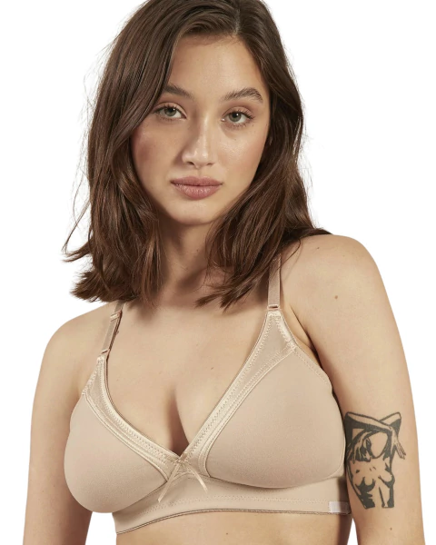 CORPIÑO SIN ARO DE LYCRA Y SATEN DEVILLE ART. 312