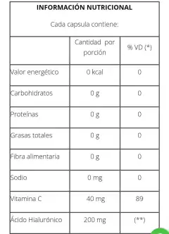 Ácido Hialurònico Vegetal Piel Joven y Sana Natier 50 capsulas - comprar online