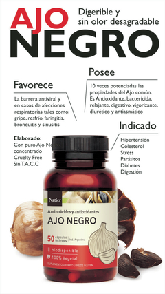 Pack X3 Ajo Negro Reduce Colesterol Natier 50 capsulas en internet