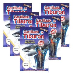 Pack X5 Cartílago De Tiburón con Omega 3, En Polvo, Peruano, Alivia la Artritis