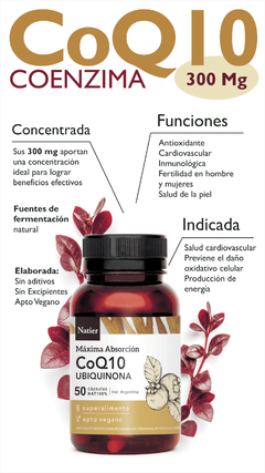 Pack X2 CoenzimaQ10 Ubiquinona Piel Saludable Natier 50 capsulas - comprar online