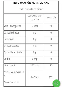 Fucus Estimulante y Energizante Natural Natier 50 Capsulas - comprar online