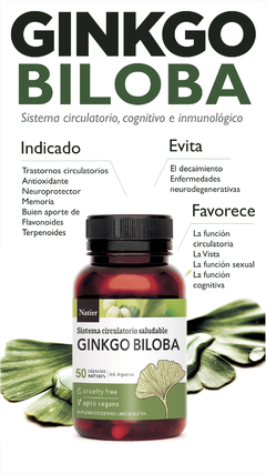 Pack X2 Ginkgo Biloba Antioxidante Natier 50 Capsulas en internet