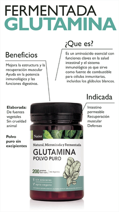 Glutamina Natural Fermentada En Polvo Recuperación muscular Natier 200grs en internet