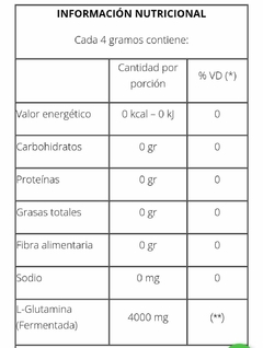 Glutamina Natural Fermentada En Polvo Recuperación muscular Natier 200grs - comprar online