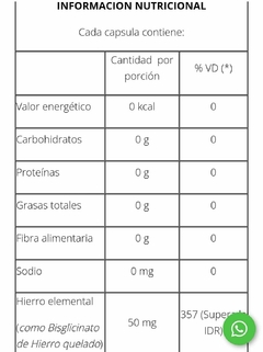 Pack X2 Hierro Quelado Natier Mejorar Defensas 50 Capsulas - comprar online