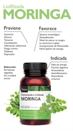 Pack X2 Moringa Concentrada Calcio Hierro Proteína Natier 50 Cápsulas en internet