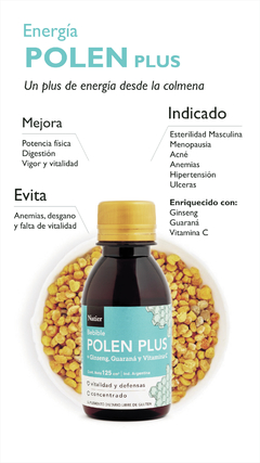 Pack X2 Polen Plus + Ginseng + Guaraná + Vitamina C Rendimiento Físico y Mental Natier 125ml en internet