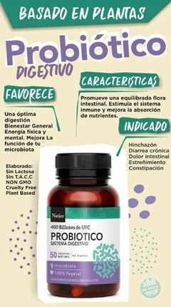 Probiótico Sistema Digestivo 100% Natural Natier 50 capsulas en internet
