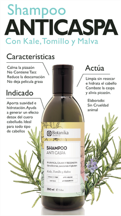 Shampoo Anticaspa Kale Tomillo Malva Botanika 350ml - comprar online